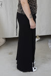 BASERANGE France organic cotton tie skirt BAS-SKBR-RIB-000-HEI black